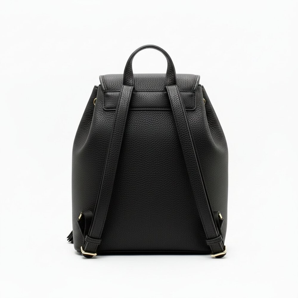 Michael Kors Bedford Black Drawstring Backpack with Gold Hardware - Picture 6 of 12